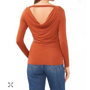 NWT 1. State Long Sleeve Open Cowl Scoop Back with Cross Strap XXL